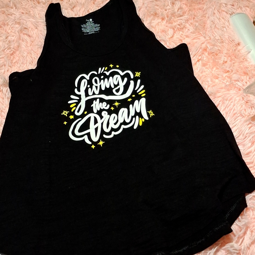 Black Graphic Tank Top